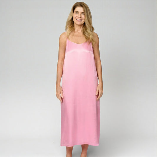 The Classic Eco-Silk Chemise Nightie - Pink