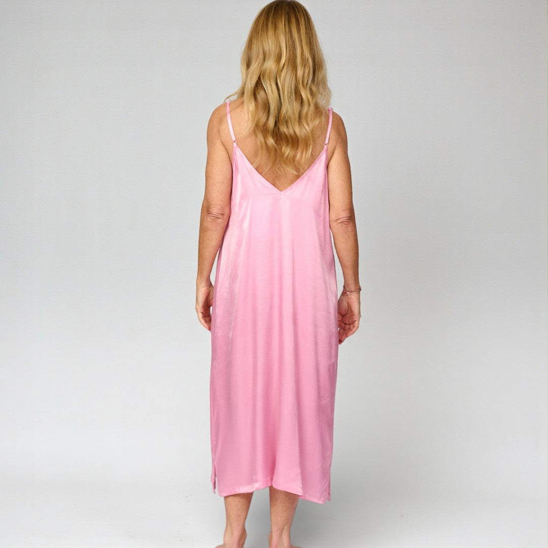 The Classic Eco-Silk Chemise Nightie - Pink